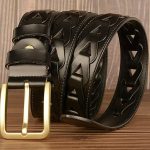 Triangle Cut Punch-Free Cow Leather Belt