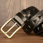 Triangle Cut Punch-Free Cow Leather Belt - Image 4