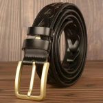 Triangle Cut Punch-Free Cow Leather Belt - Image 2