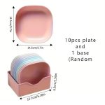 10 PCS Kitchen Plate set With Holder - Image 6