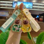 Liquid Floating Cartoon Bear Key Ring
