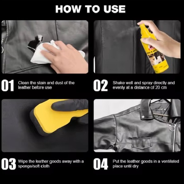 BIKI Leather Cleaner & Polish Spray (1) BIKI Leather Cleaner & Polish Spray - Image 3