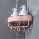 Bathroom Corner Shelf With Hanging Rod - Image 3