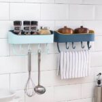 Bathroom Corner Shelf With Hanging Rod - Image 2