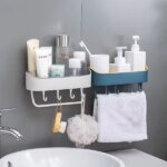 Bathroom Corner Shelf With Hanging Rod - Image 4