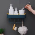 Bathroom Corner Shelf With Hanging Rod - Image 6