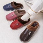 Premium PU Leather Winter Home Slipper - Image 2