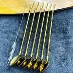 2 in 1 SS Straw with Spoon set (7pcs) - Image 4